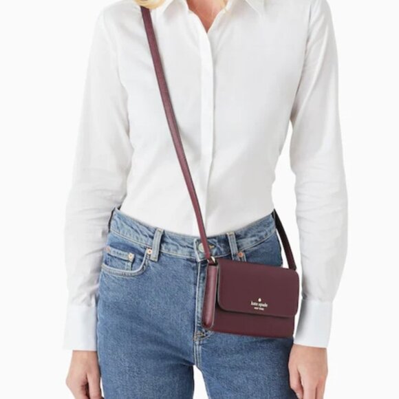 NWOT Brynn Small Flap Crossbody Deep Berry - Picture 1 of 6